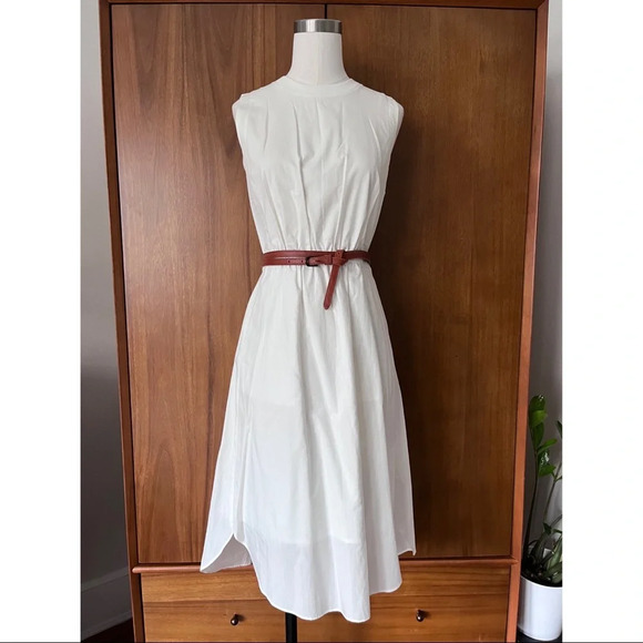 Madewell Cotton Lakeshore Midi Dress White Size 2 - Picture 3 of 4